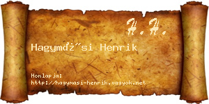 Hagymási Henrik névjegykártya